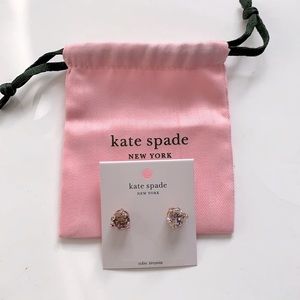 Kate Spade ♠️ Rose patten Rise and Shine rose and cubic zirconia raised studs